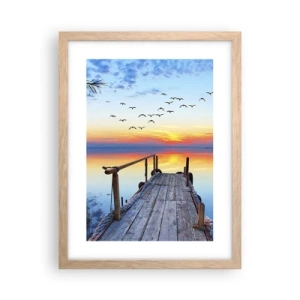 Poster in cornice rovere chiaro - Il tempo del ritorno - 30x40 cm