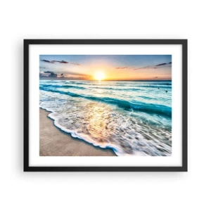 Poster in cornice nera - Tramonto sul mare - 50x40 cm