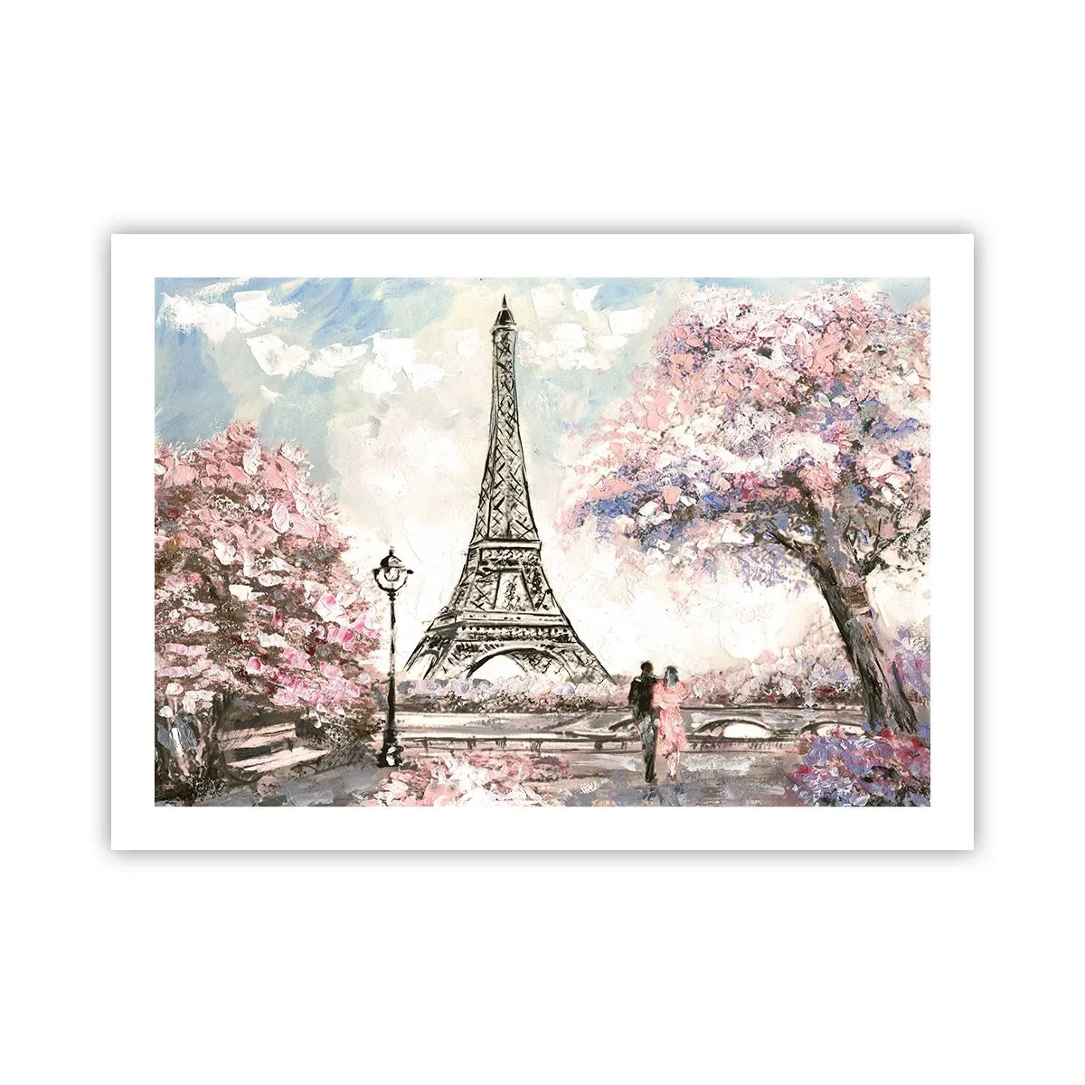 Poster - Passeggiata a Parigi in aprile - 70x50 cm