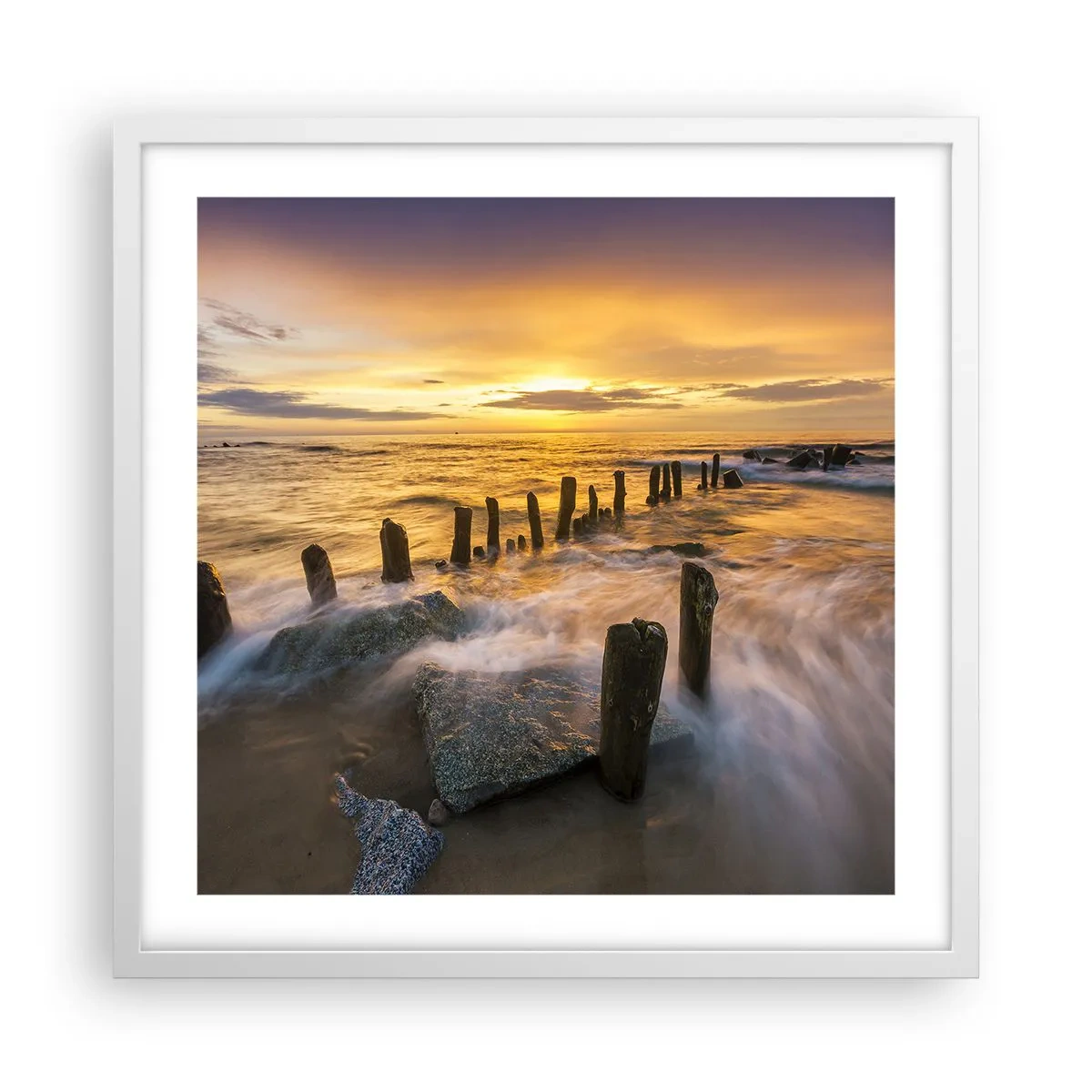 Poster in cornice bianca - La bellezza selvatica del Baltico - 50x50 cm