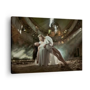 Quadro su tela - Stampe su Tela - Due figure in rovina con gioco di luci - 70x50cm - Lo spirito dell'antico teatro - Decorazione murale moderna per soggiorno e camera da letto ARTTOR