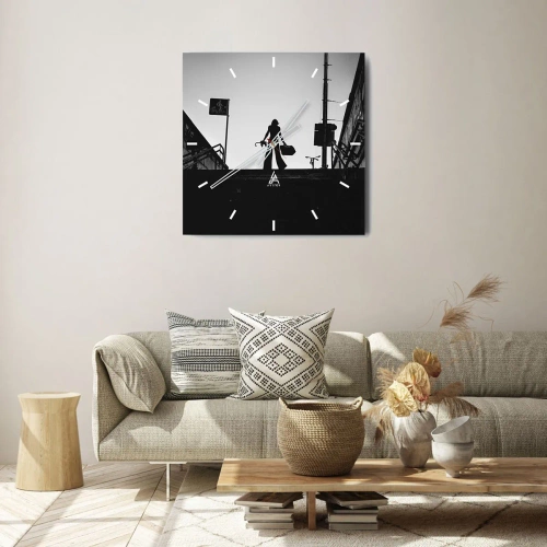 Orologio da parete - Orologio in Vetro - Gita cittadina - 40x40 cm