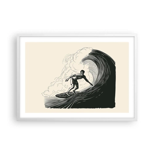 Poster in cornice bianca - Il re delle onde - 70x50 cm