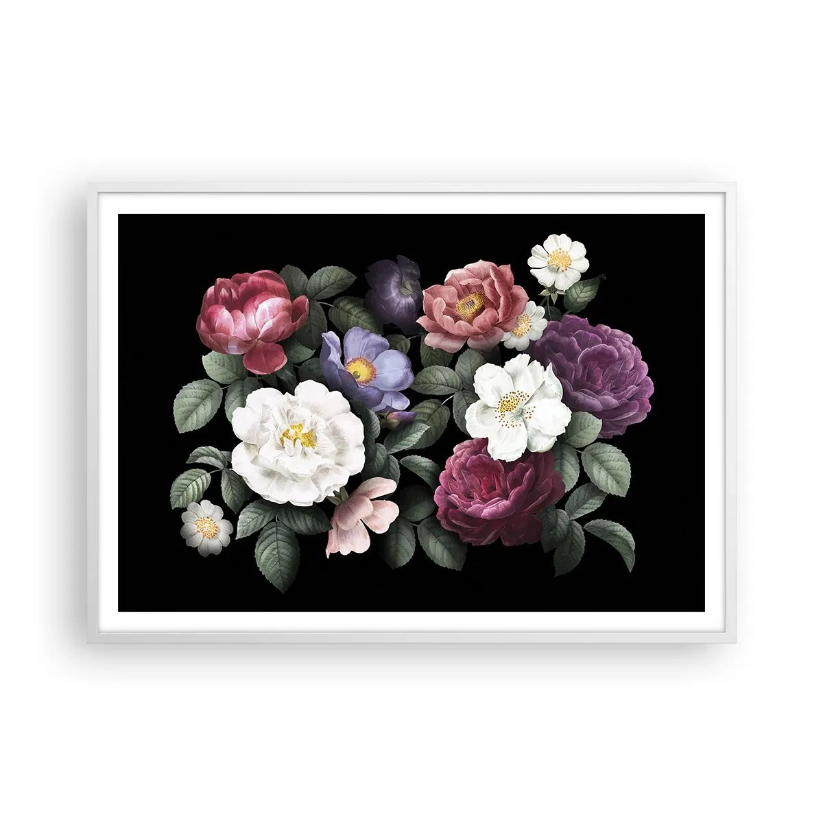 Poster in cornice bianca - Dal giardino inglese - 100x70 cm