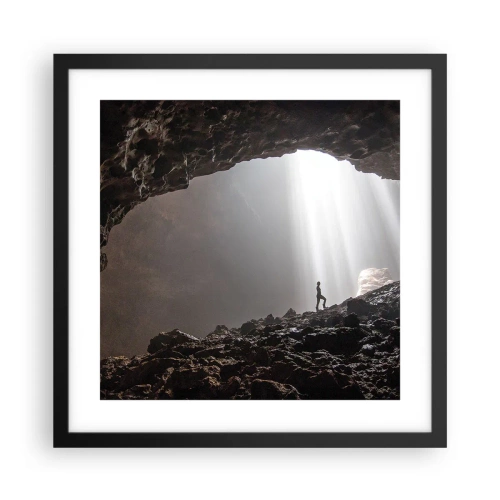 Poster in cornice nera - Grotta luminosa - 40x40 cm