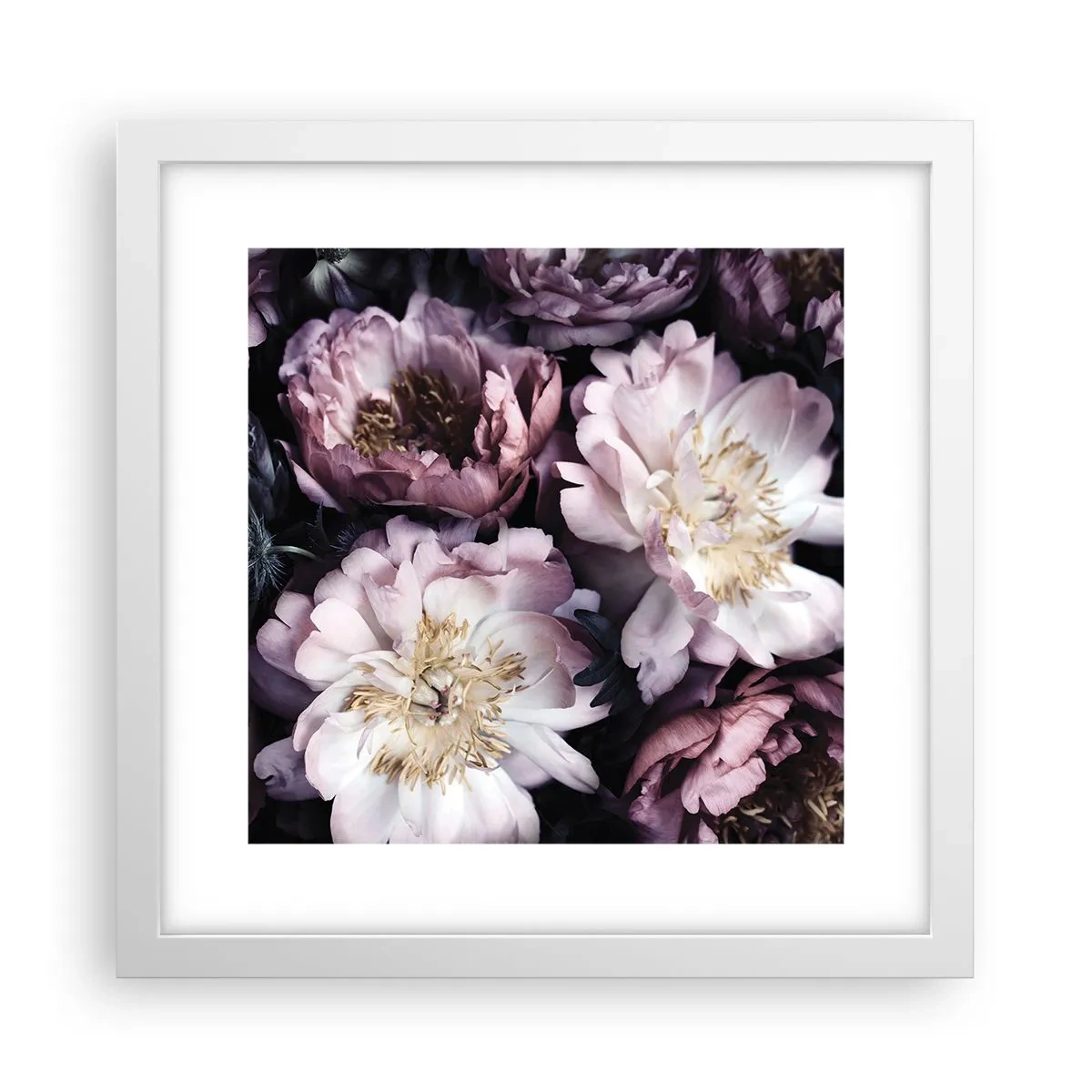 Poster in cornice bianca - Bouquet nel vecchio stile - 30x30 cm