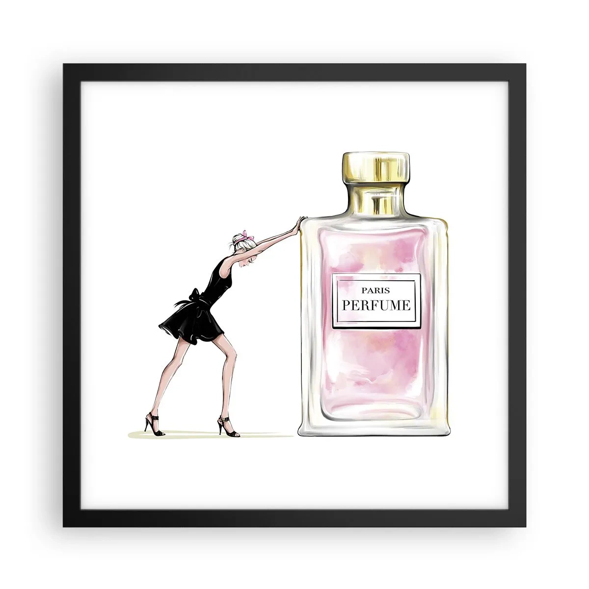 Poster in cornice nera - L'essenza della femminilità - 40x40 cm