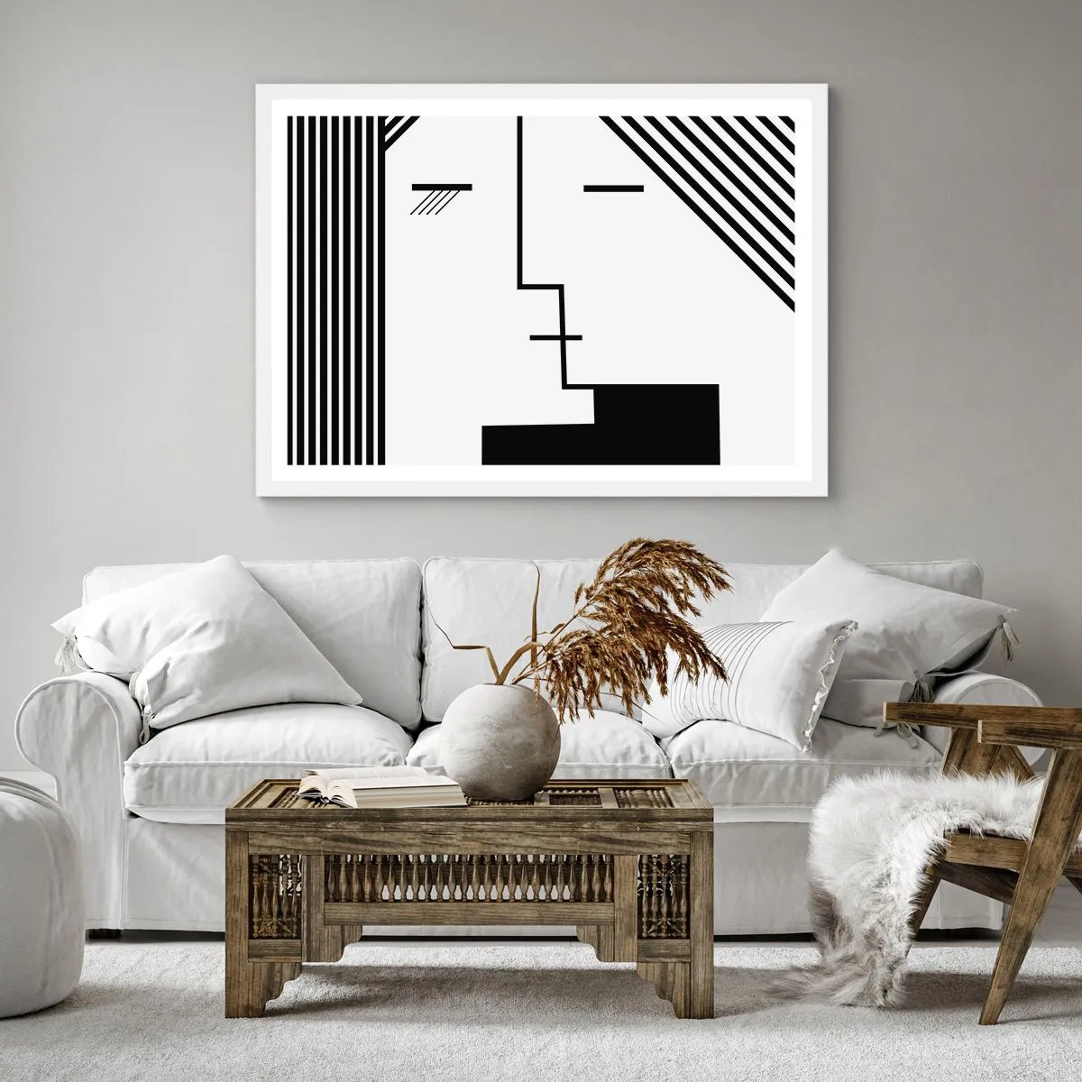 Poster in cornice bianca - Semplicemente un bacio - 30x30 cm