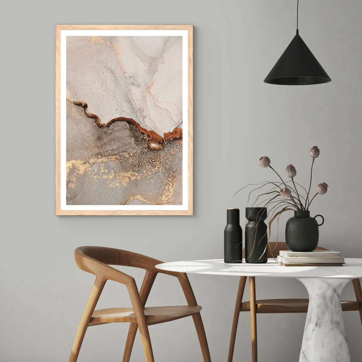 Poster in cornice rovere chiaro - Ai confini del colore - 70x100 cm