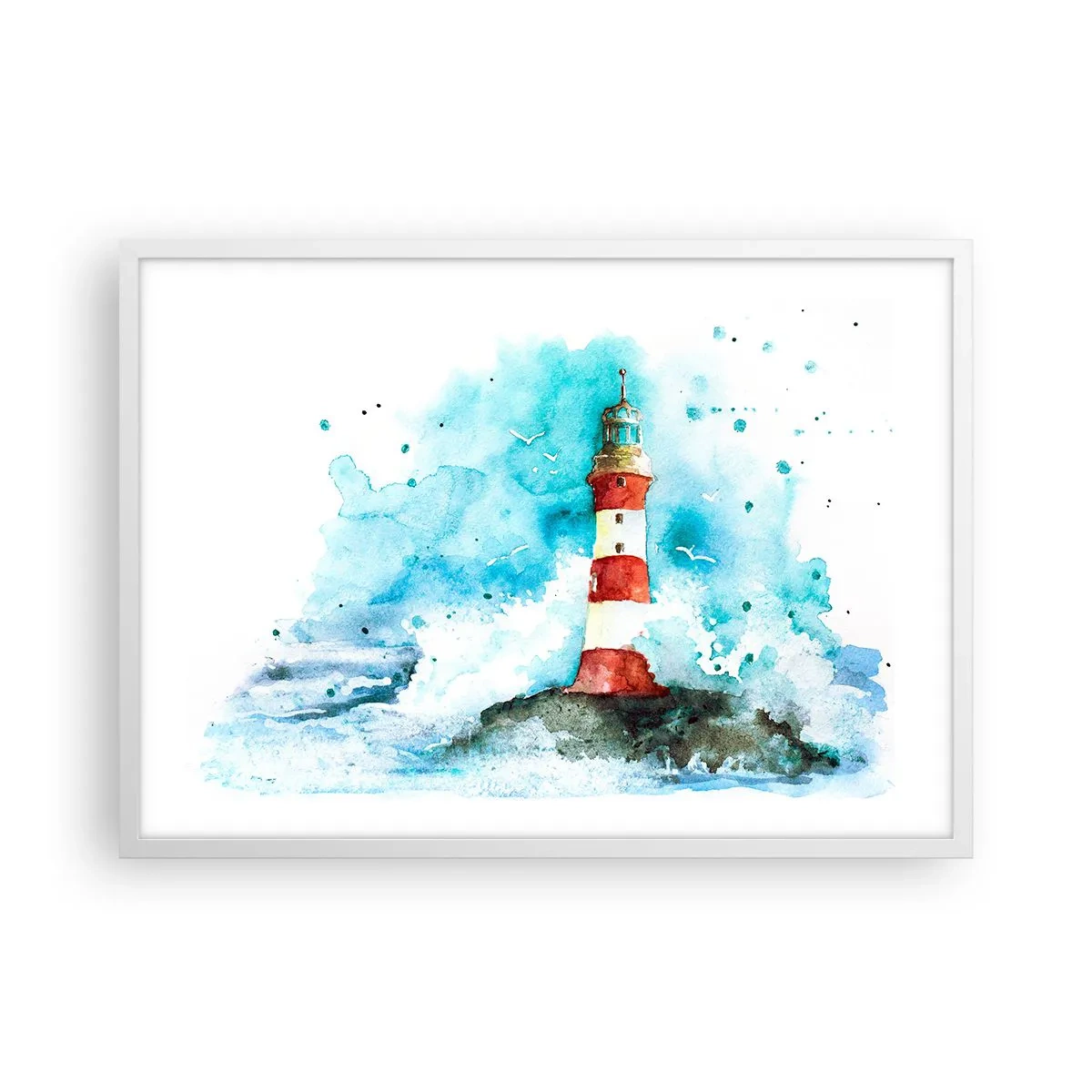 Poster in cornice bianca - L'unità dei quattro elementi - 70x50 cm