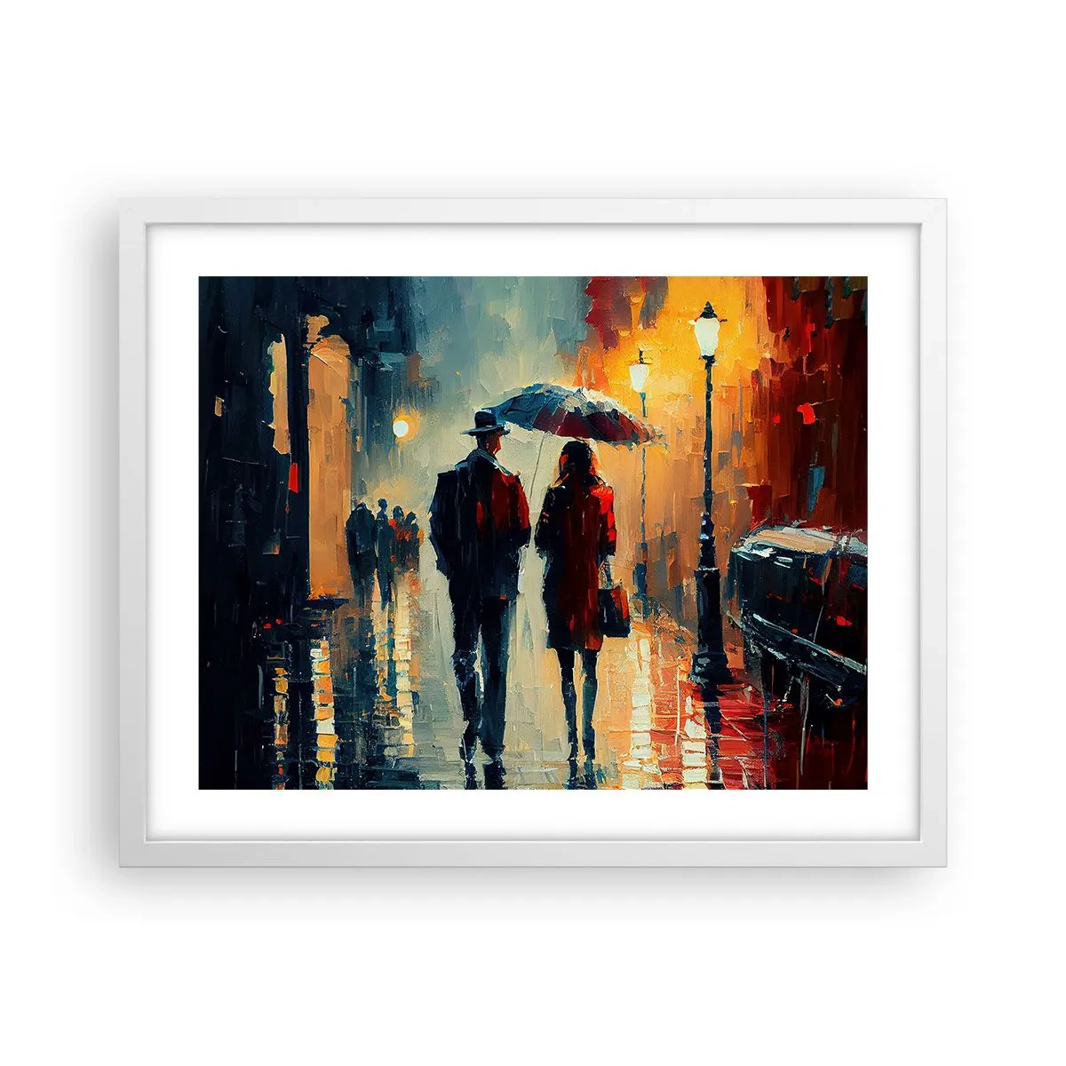 Poster in cornice bianca - Love story cittadina - 50x40 cm