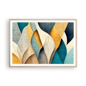 Poster in cornice rovere chiaro - Ritmo e ondulazioni - 100x70 cm
