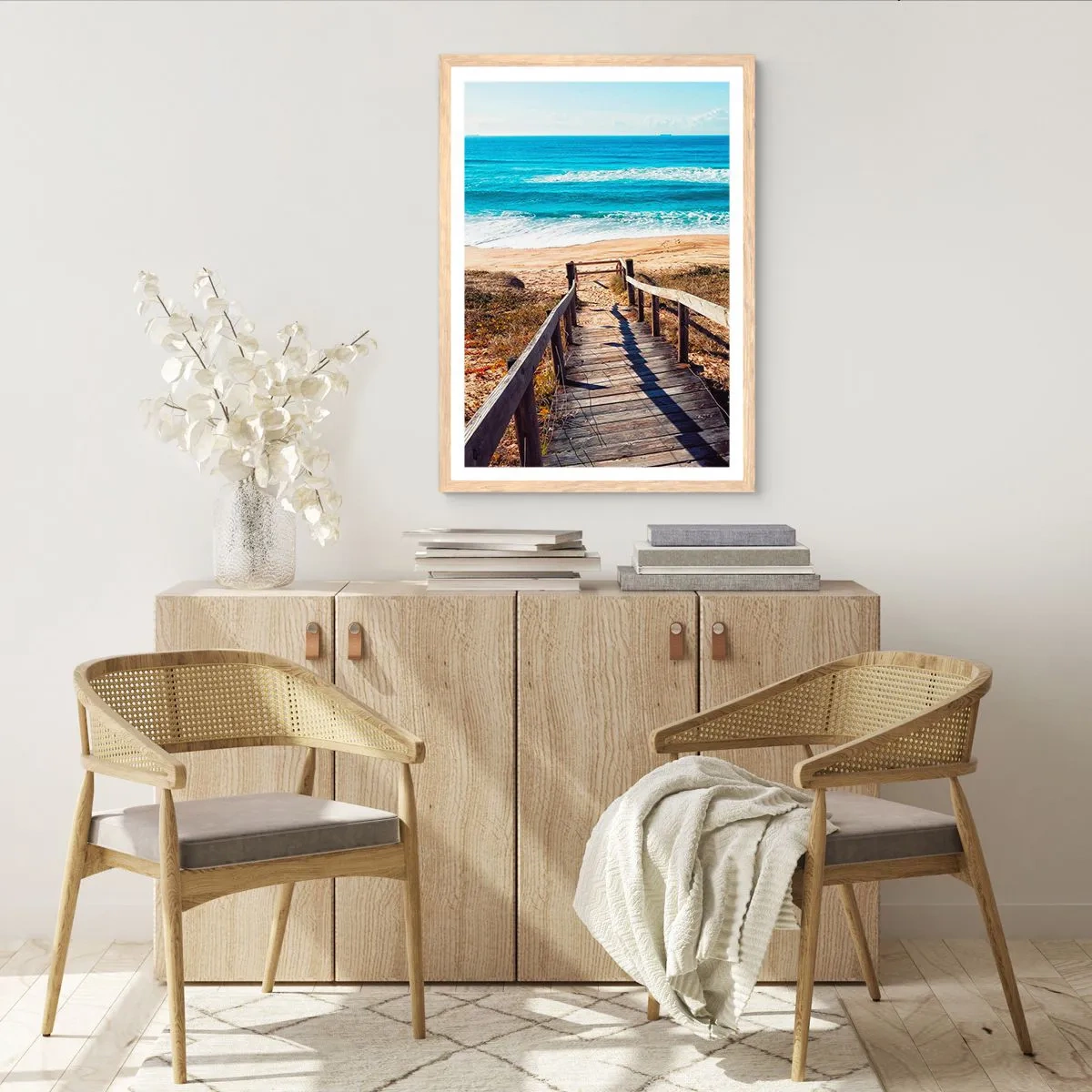 Poster in cornice rovere chiaro - Corri! - 61x91 cm