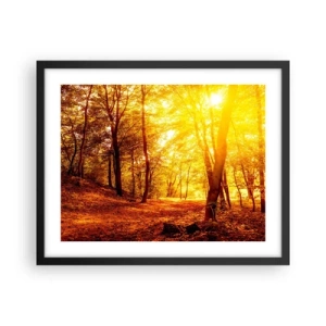 Poster in cornice nera - Verso la radura dorata - 50x40 cm