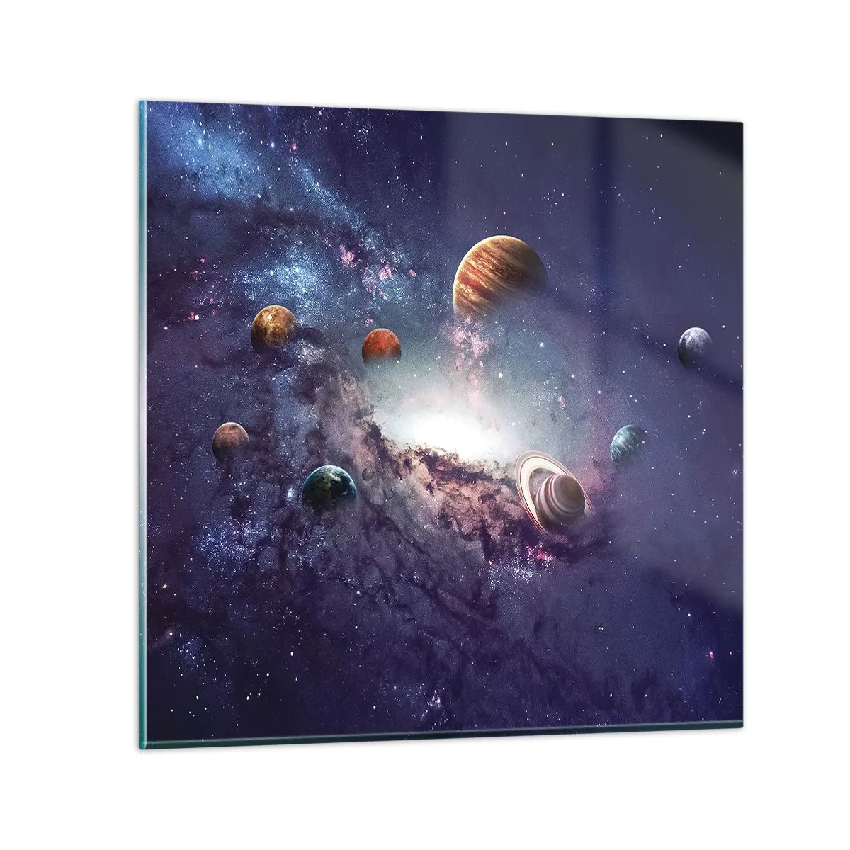 Quadro su vetro - Sistema solare danzante - 40x40 cm