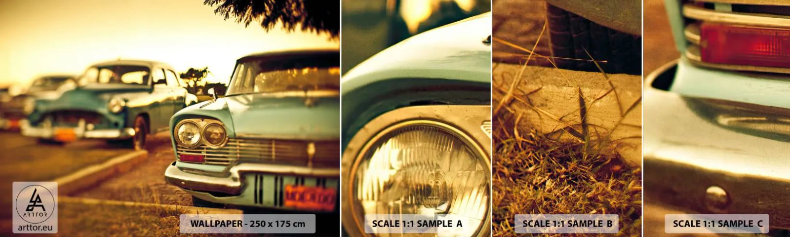 Campione Di Fotomurale Standard Eco - Aspettiamo, vediamo - Auto, Cuba, Settore automobilistico - 100x30 cm