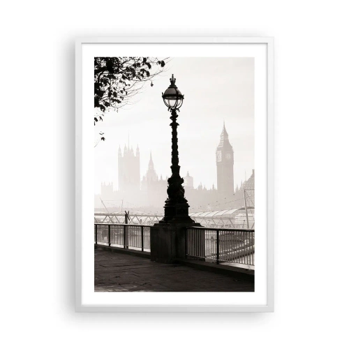 Poster in cornice bianca - Un mattino a Londra - 50x70 cm