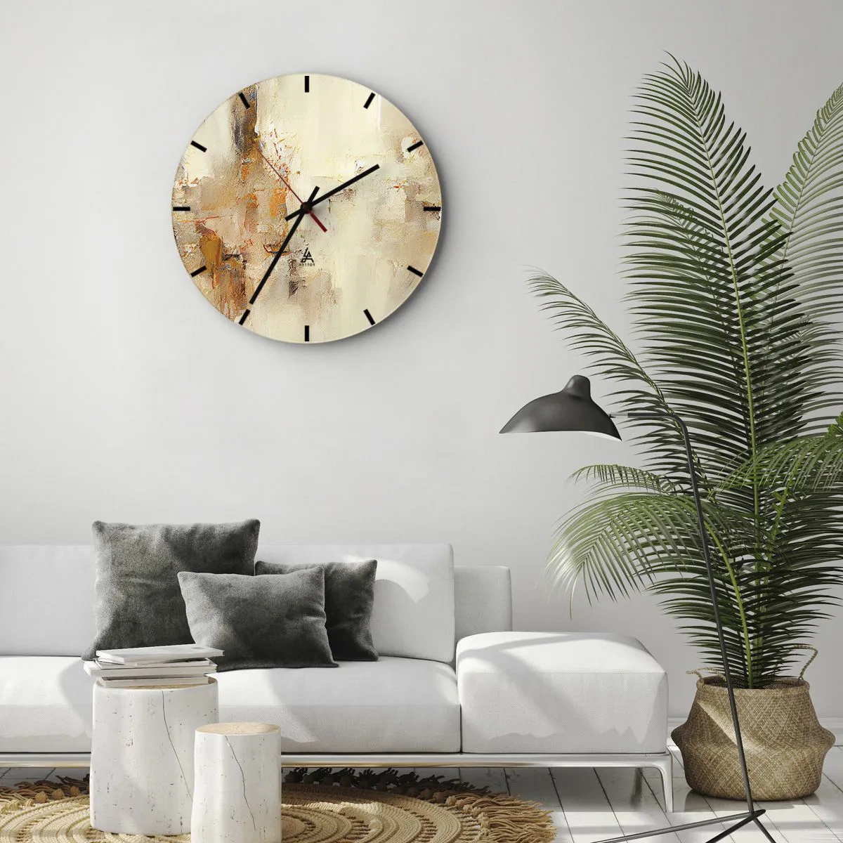 Orologio da parete - Orologio in Vetro - L'anima dell'ambra - 40x40 cm