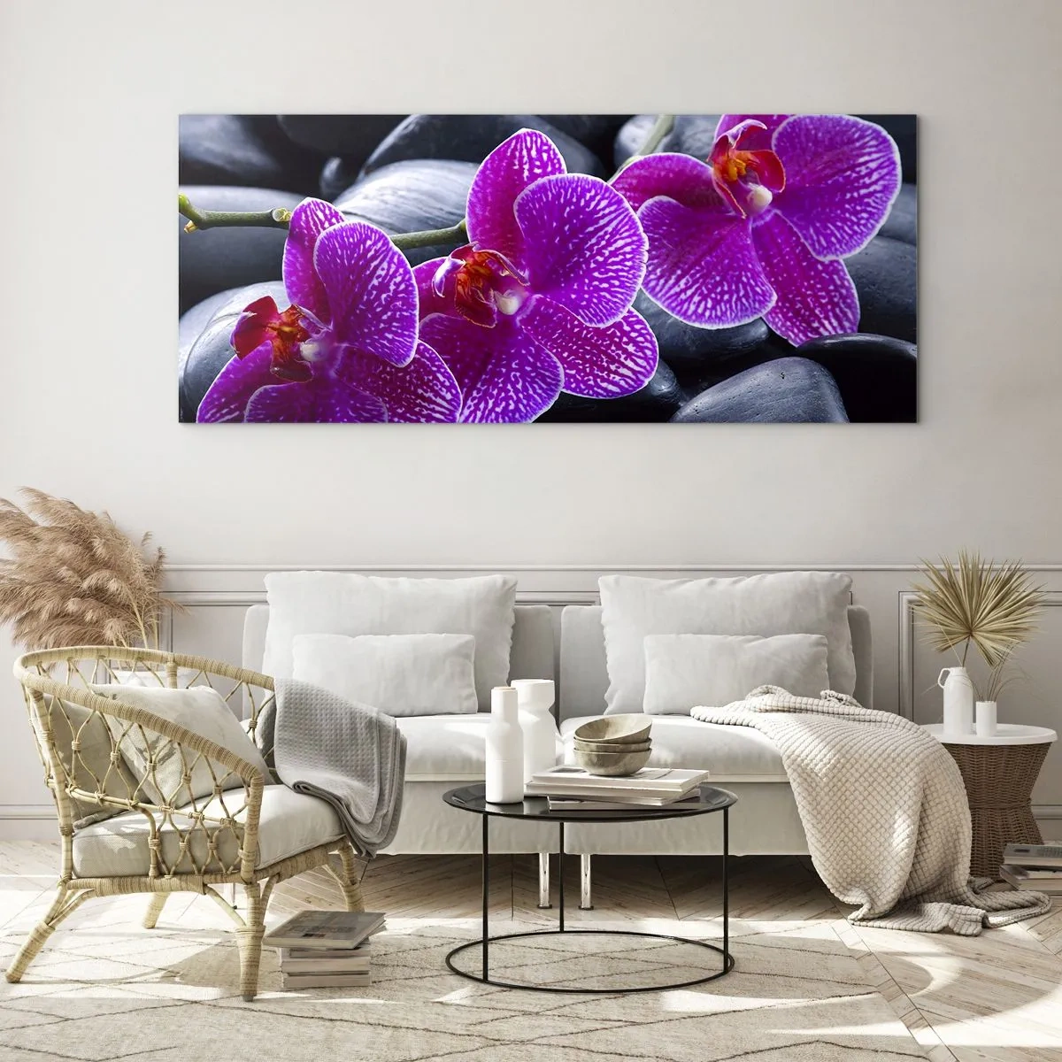 Quadro su vetro - Le pietre brillano di ammirazione - 90x30 cm