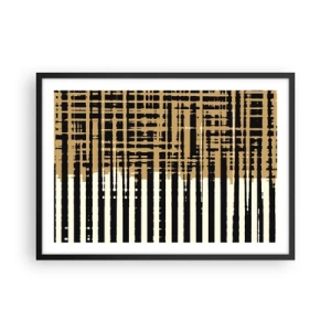 Poster in cornice nera - Linee astratte in nero, beige e bianco - 70x50cm - Astrazione architettonica - Decorazione murale moderna per soggiorno e camera da letto ARTTOR