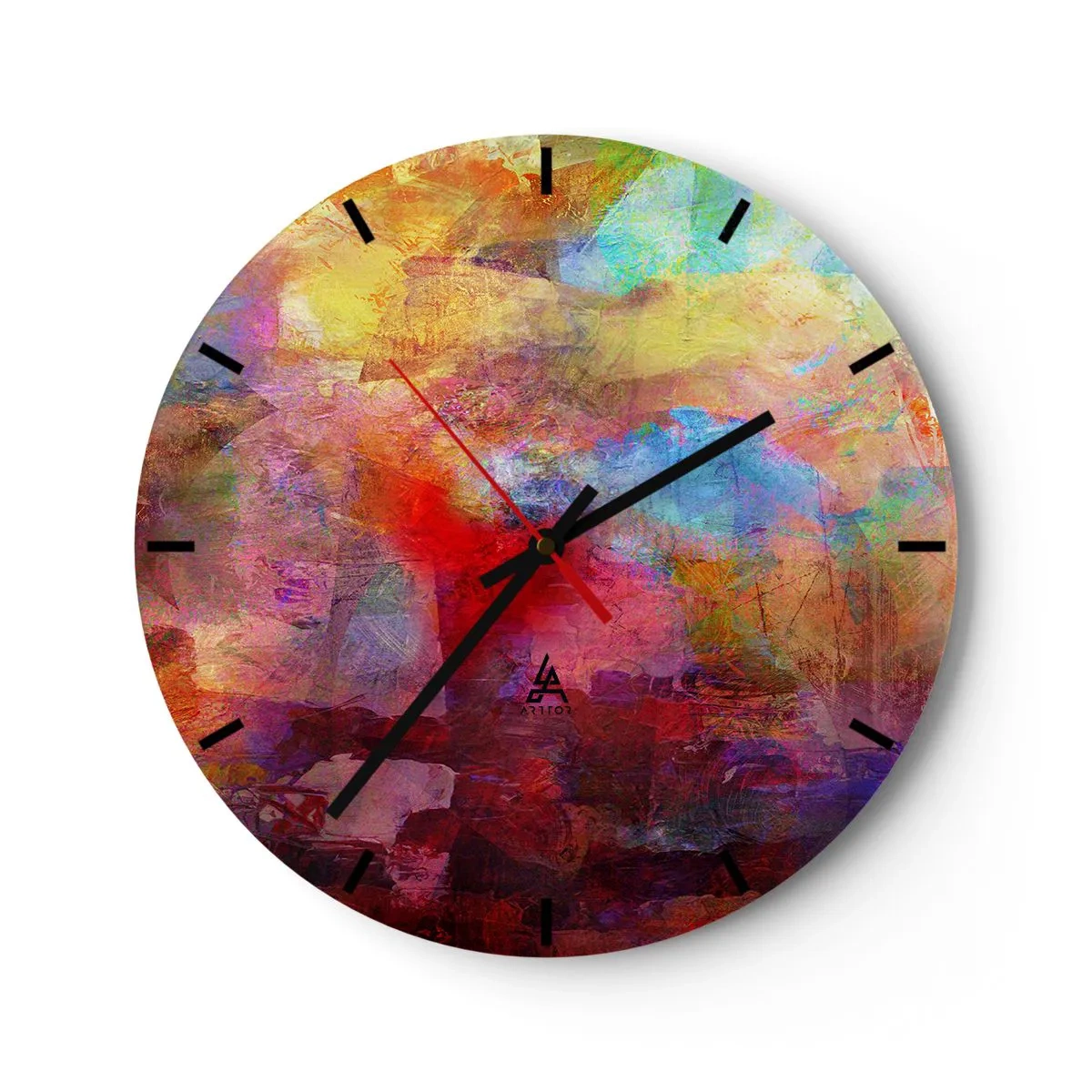 Orologio da parete - Orologio in Vetro - Guardando dentro all'arcobaleno - 40x40 cm