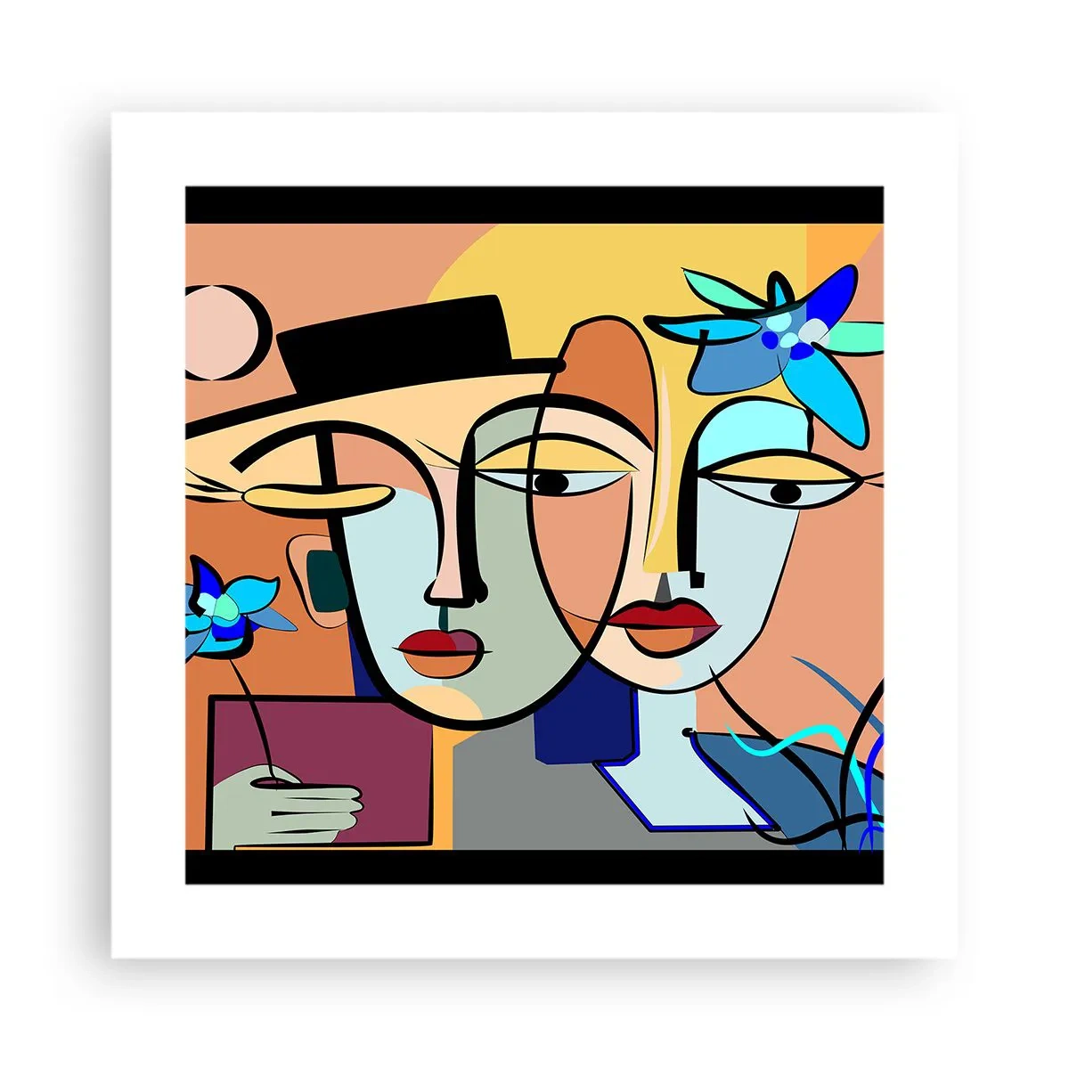 Poster - Appuntamento in stile Picasso - 40x40 cm