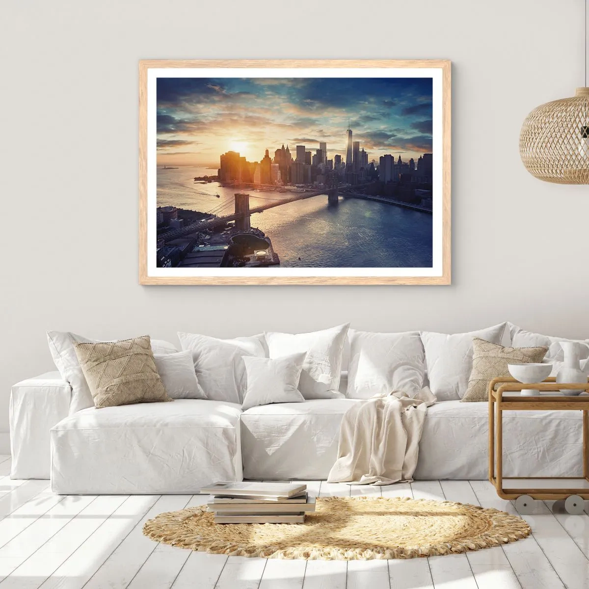 Poster in cornice rovere chiaro - Il monumento alla cultura dell'occidente - 40x30 cm