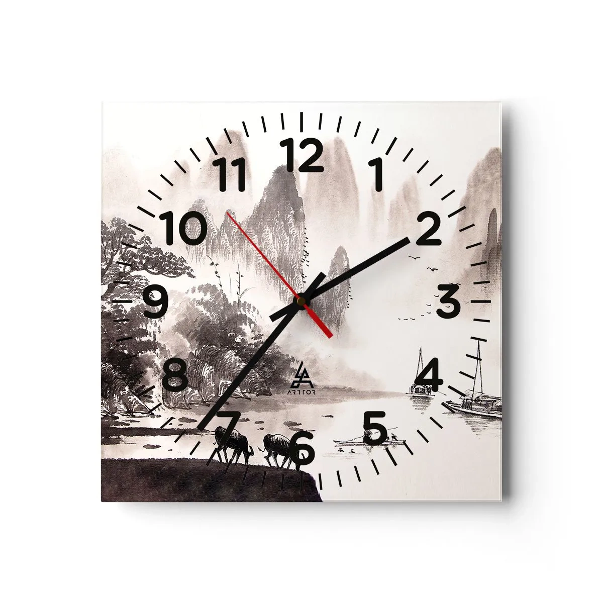 Orologio da parete - Orologio in Vetro - L'esotica quotidianità dell'Oriente - 40x40 cm