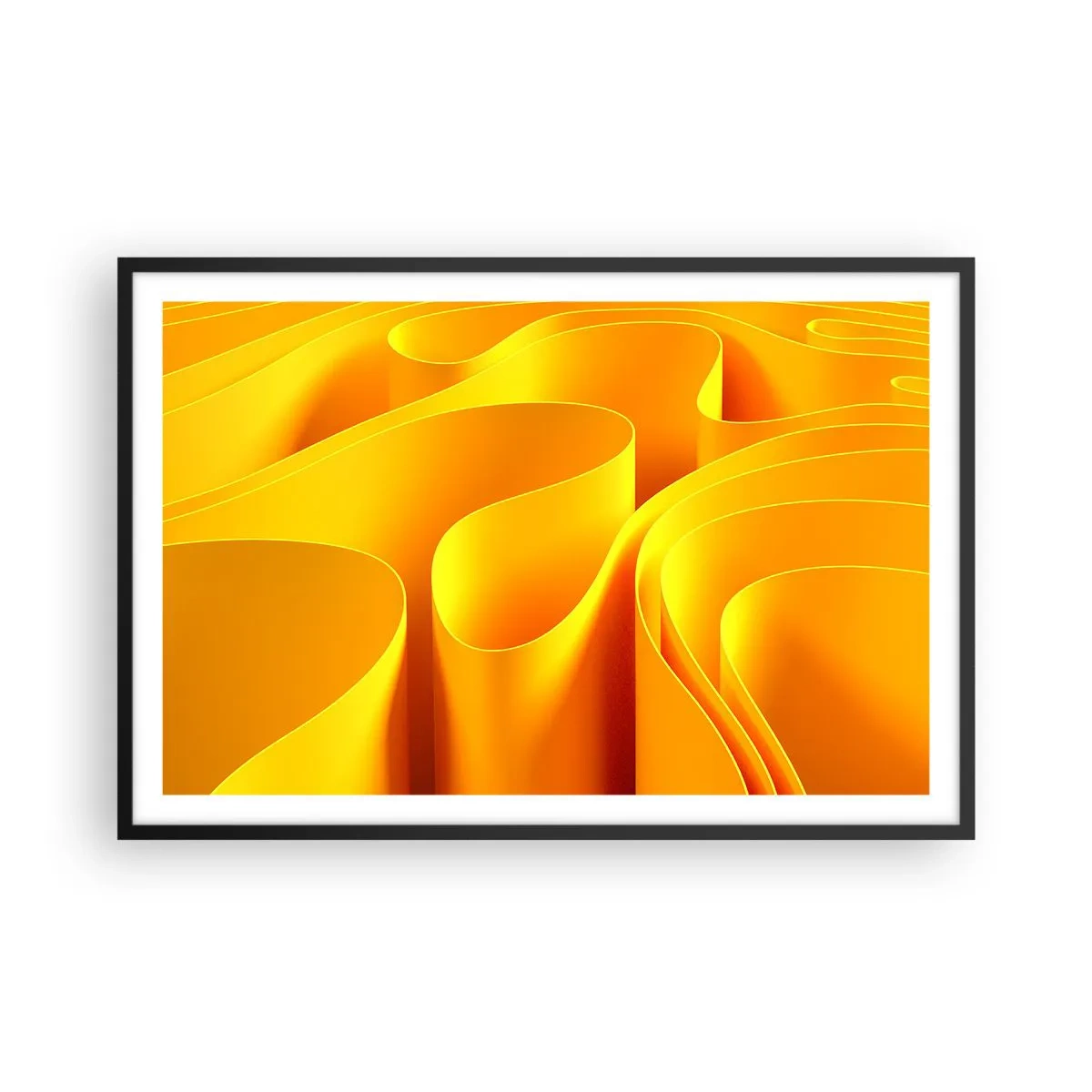 Poster in cornice nera - Come onde di sole - 91x61 cm