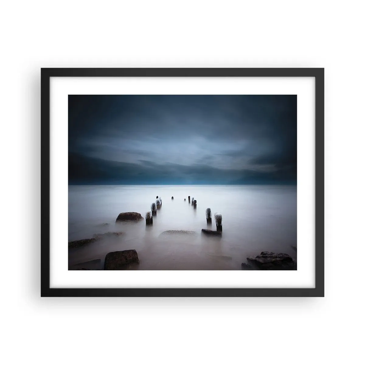 Poster in cornice nera - Lago pensieroso - 50x40 cm