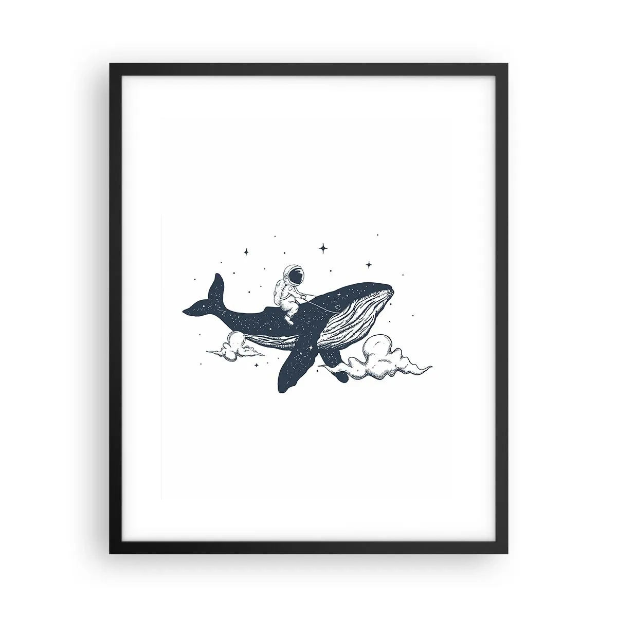 Poster in cornice nera - Avventura nello spazio - 40x50 cm