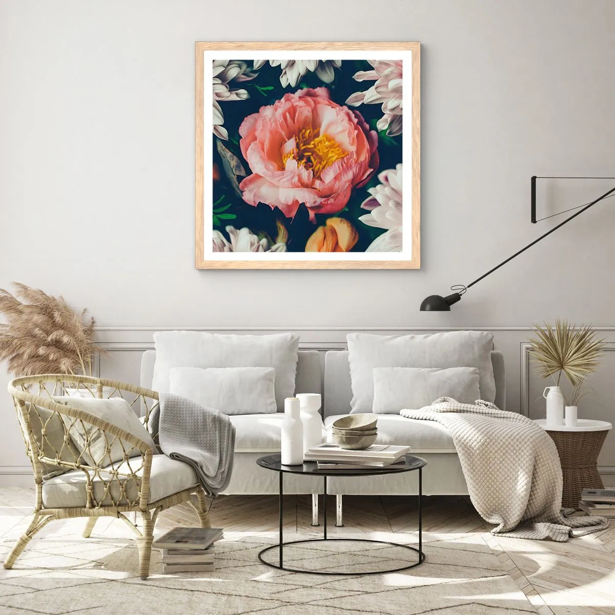 Poster in cornice rovere chiaro - Con fasto barocco - 40x40 cm