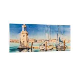 Quadro su vetro - La laguna assolata - 100x40 cm