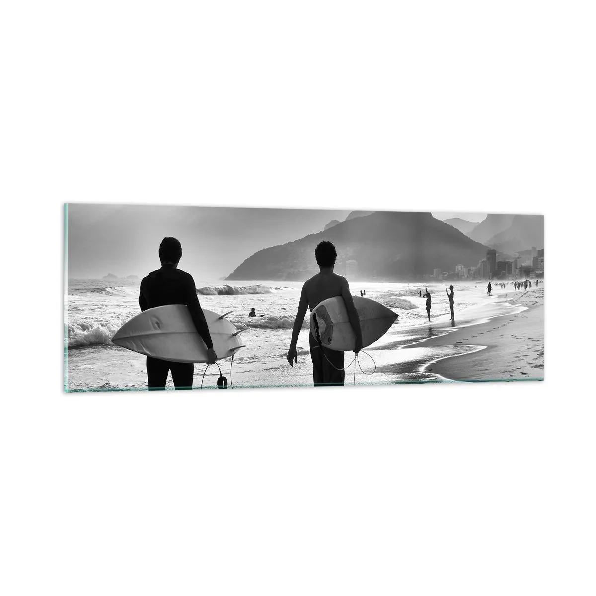 Quadro su vetro - Samba su un'unica onda - 90x30 cm