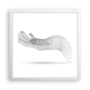 Poster in cornice bianca - Mano elastica - 40x40 cm