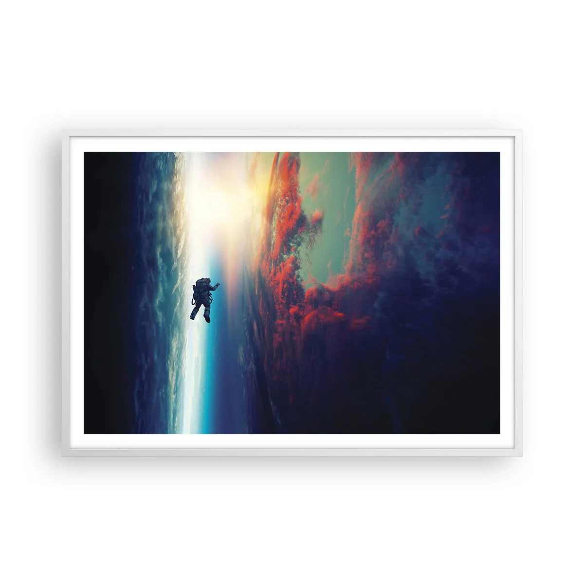 Poster in cornice bianca - Affrontando l'universo - 100x70 cm