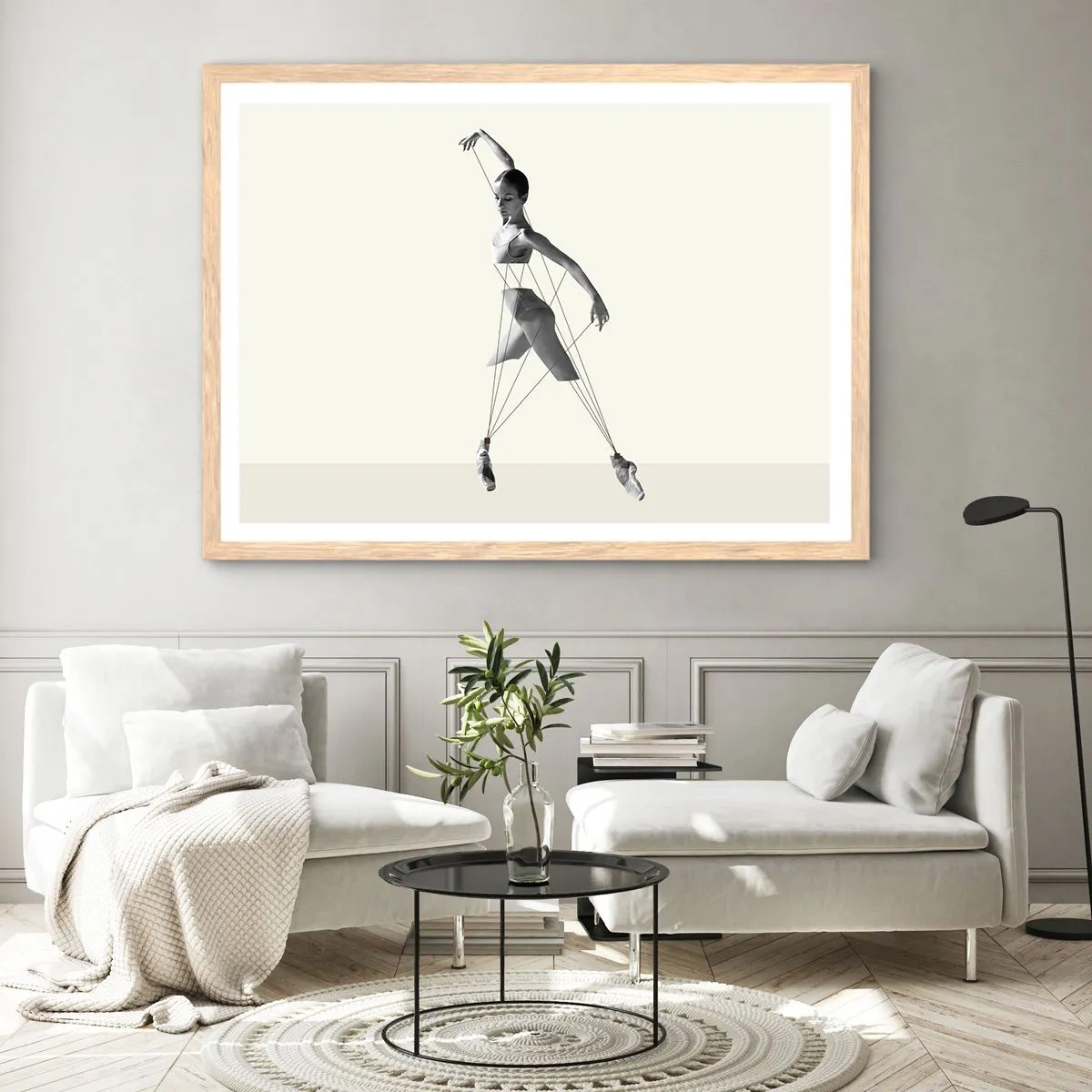 Poster in cornice rovere chiaro - Nel teatro del mondo - 91x61 cm