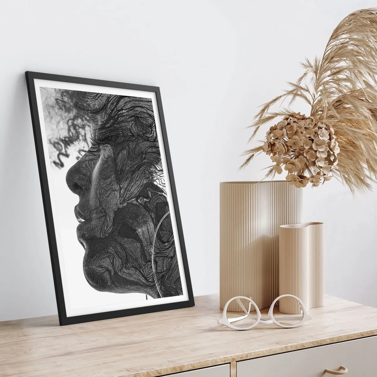 Poster in cornice nera - Aggrovigliata nei sogni - 30x40 cm