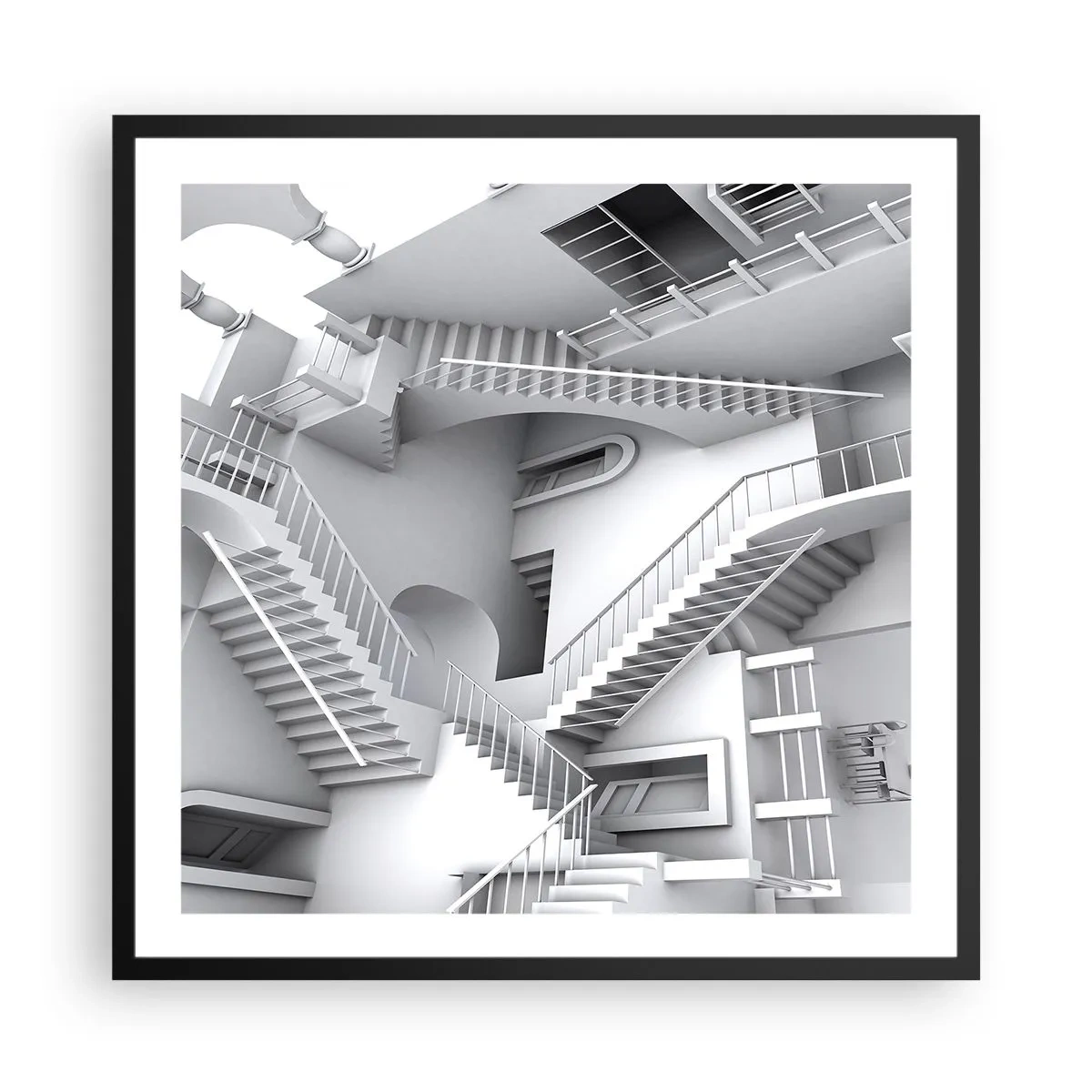 Poster in cornice nera - Il paradosso dello spazio - 60x60 cm