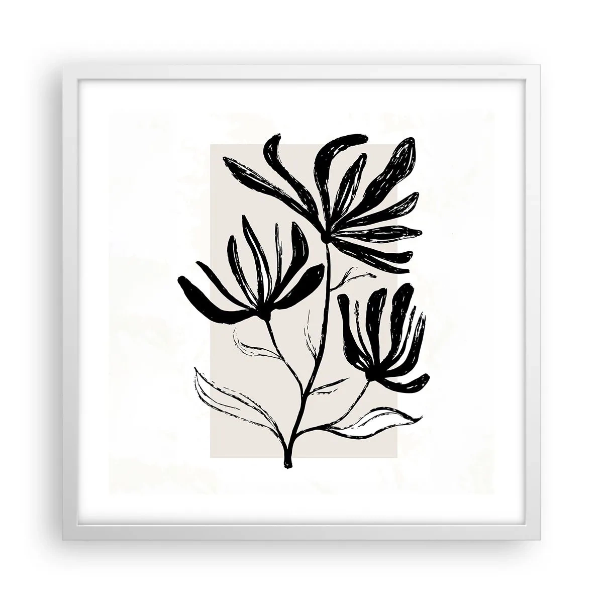 Poster in cornice bianca - Uno schizzo per l'erbario - 50x50 cm