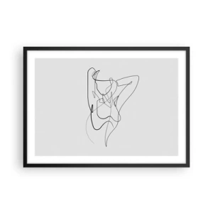 Poster in cornice nera - Profilo minimalista di una silhouette femminile - 70x50cm - Davvero, come sei... - Decorazione murale moderna per soggiorno e camera da letto ARTTOR