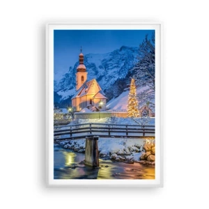Poster in cornice bianca - Lo spirito di Natale - 70x100 cm