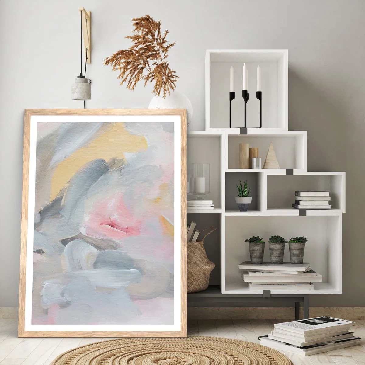 Poster in cornice rovere chiaro - Nel mondo pastello - 40x50 cm