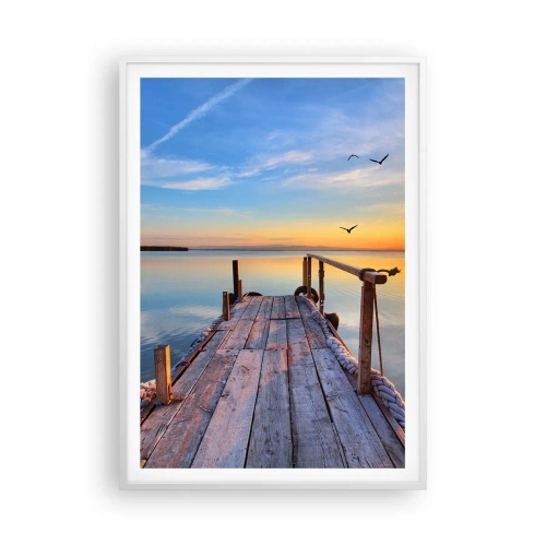 Poster in cornice bianca - Camminando verso il sole - 70x100 cm