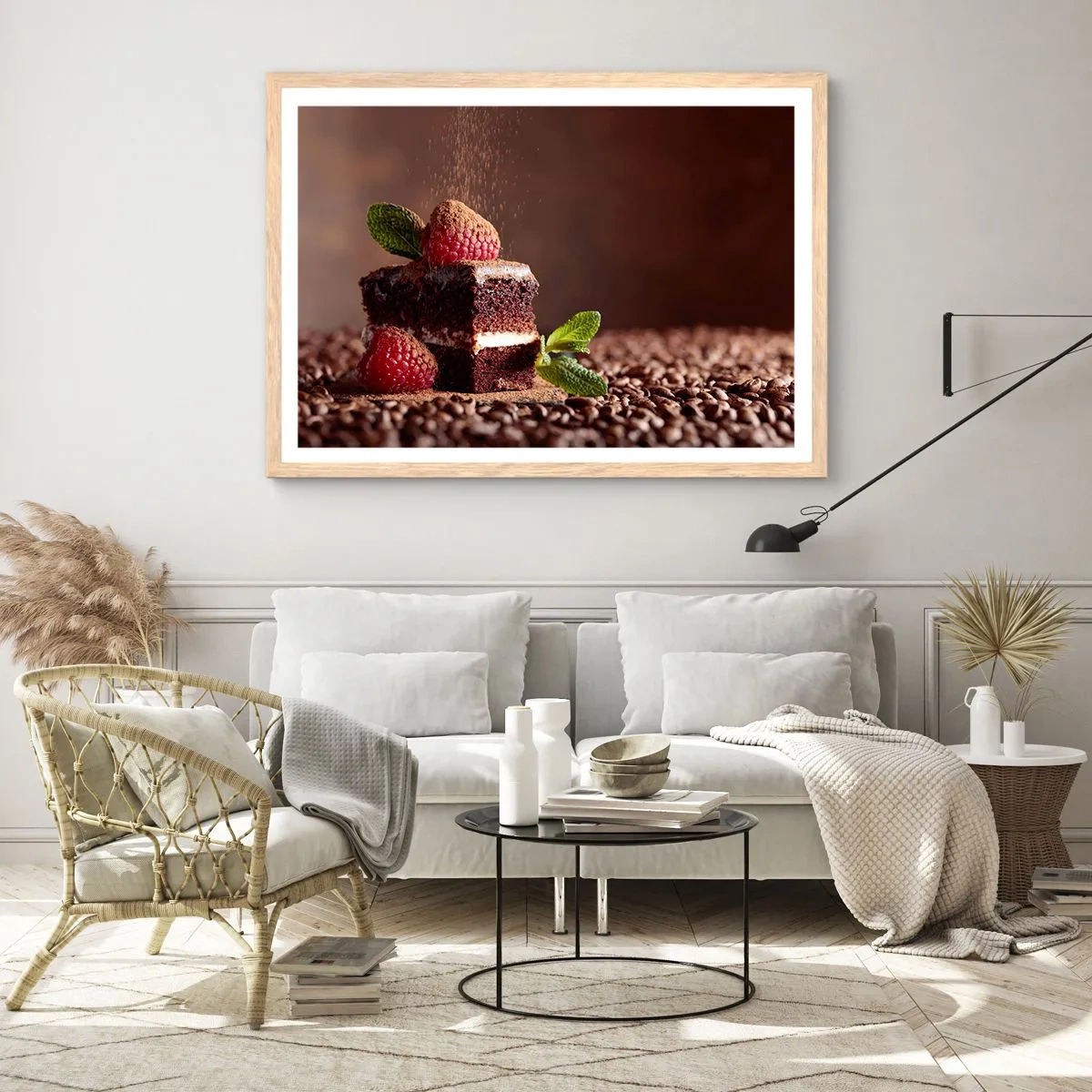 Poster in cornice rovere chiaro - La vita è dolce - 100x70 cm