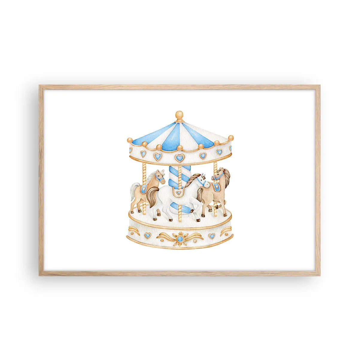 Poster in cornice rovere chiaro - Dolce infanzia - 91x61 cm