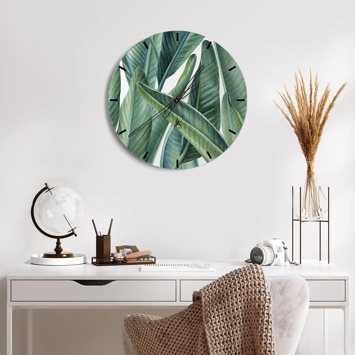 Orologio da parete - Orologio in Vetro - Il verde in sé - 40x40 cm