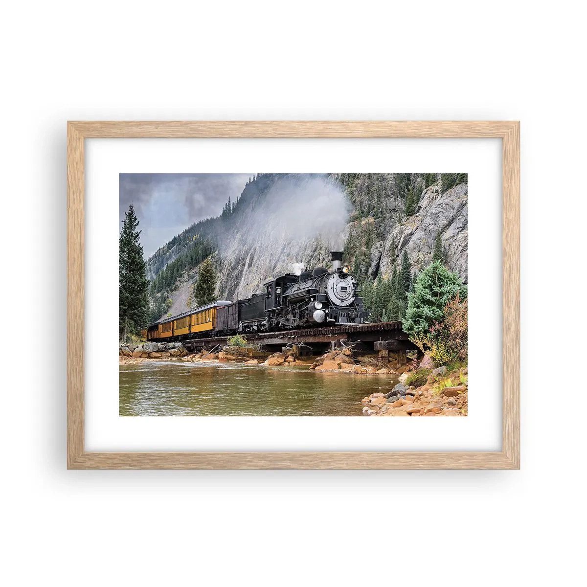 Poster in cornice rovere chiaro - Dove andiamo? - 40x30 cm