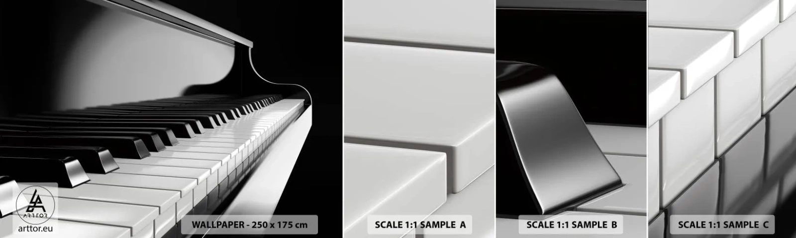 Campione Di Fotomurale Standard Eco - Armonia di forme e colori - Pianoforte, Pianoforte, Musica - 100x30 cm