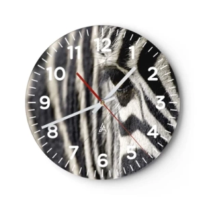 Orologio da parete - Orologio in Vetro - Ritratto a strisce - 40x40 cm